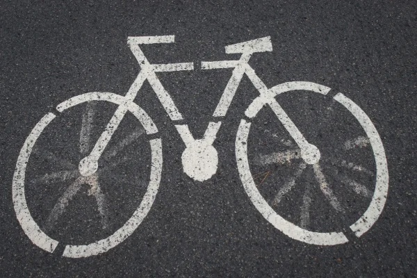 Bicycle accident scene in Michigan